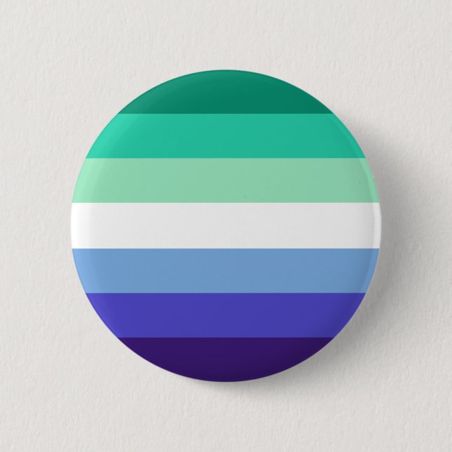 Gay Man Masc Masculine Green Blue Prilag Que Button (Vorderseite)