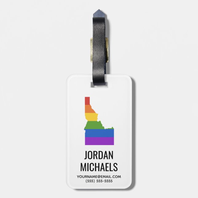 Gay Map of USA| Staat von Idaho Gepäckanhänger (Rückseite vertikal)