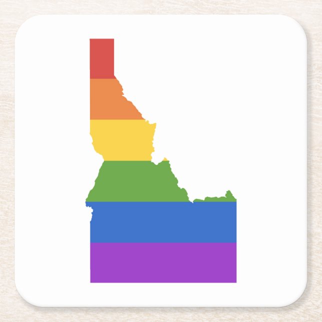 Gay Map of USA| Staat von Idaho Rechteckiger Pappuntersetzer (Vorderseite)