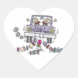 Gay Marriage Grooge Just Married Herz-Aufkleber