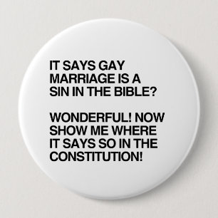 GAY MARRIAGE IST EINE SEITE IN DER BIBLE BUTTON