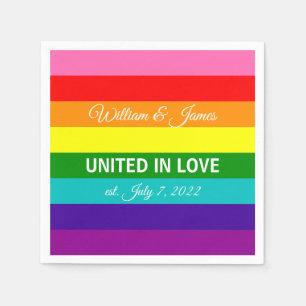 Gay Marriage LGBT Original Rainbow Flag Serviette