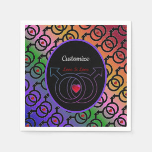 Gay Marriage Personalisiert Rainbow Paper Napkins Serviette