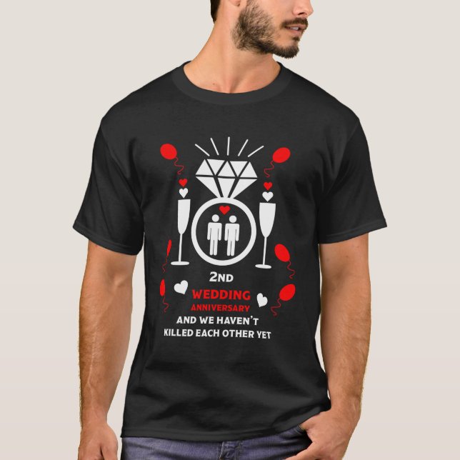 Gay Men 2. T - Shirt zum Hochzeitstag (Vorderseite)