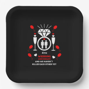 Gay Men 4. Hochzeitstag Pappteller