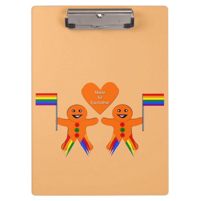 Gay Men Christmas Gingerbread Klemmbrett (Vorderseite)