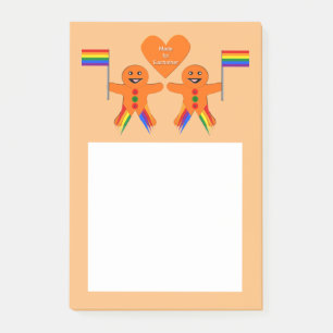 Gay Men Christmas Gingerbread Post-it Klebezettel