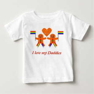 Gay Men Christmas Gingerbrett Couple Custom Baby T-shirt
