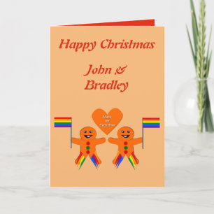 Gay Men Christmas Gingerbrett Couple Custom Karte