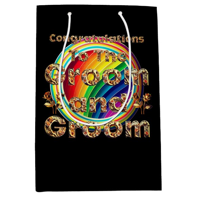 Gay Men Hochzeitsgeschenktasche Mittlere Geschenktüte (Vorderseite)