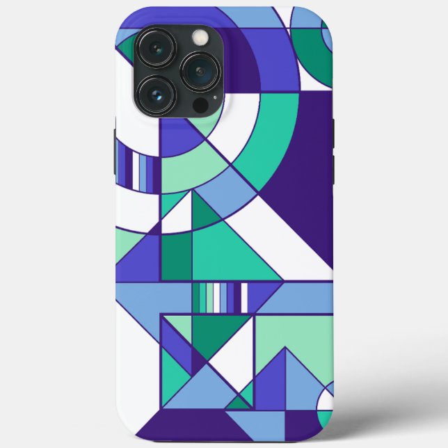 Gay Men Pride Abstrakt Geometric Blue Green Case-Mate iPhone Hülle (Rückseite)