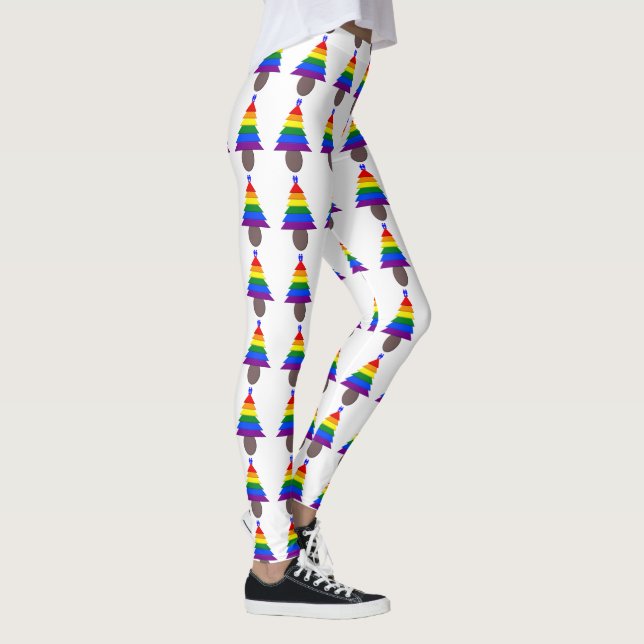 Gay Men Rainbow Christmas Tree Leggings (Rechts)