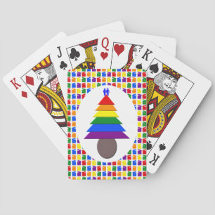 Gay Men Rainbow Christmas Tree und Presents Spielkarten