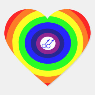 Gay Men Round Rainbow Aufkleber