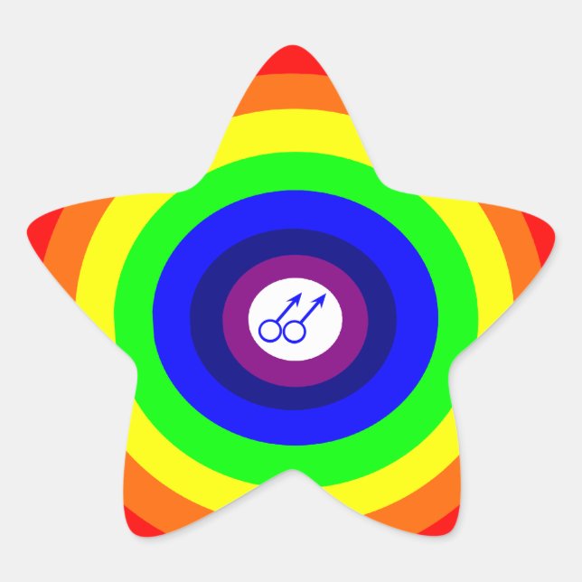 Gay Men Round Rainbow Aufkleber (Vorderseite)
