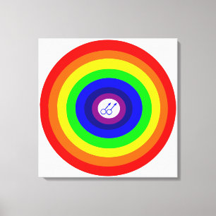 Gay Men Round Rainbow Canvas Print Leinwanddruck