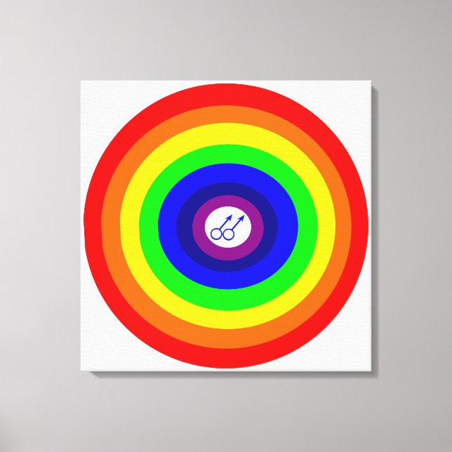 Gay Men Round Rainbow Canvas Print Leinwanddruck (Vorderseite)