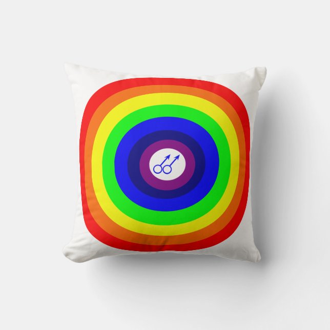 Gay Men Round Rainbow Kissen (Vorderseite)