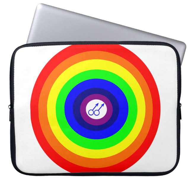 Gay Men Round Rainbow Laptop Tasche (Vorderseite)