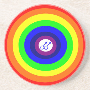 Gay Men Round Rainbow Untersetzer