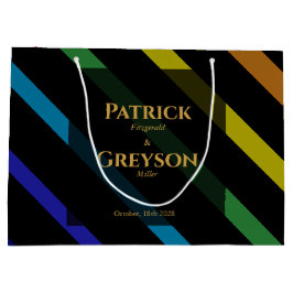 Gay Men Wedding Elegant Rainbow Große Geschenktüte