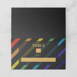 Gay Men Wedding Elegant Rainbow Platzkarte