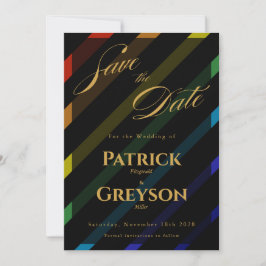 Gay Men Wedding Elegant Rainbow Save The Date