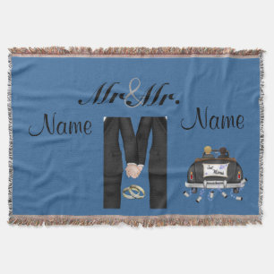 Gay Men's Wedding GIft Blanket Throw Custom Decke