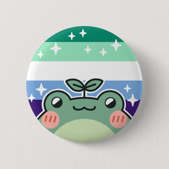 Gay MLM LGBT Pride Flag Frosch Button (Vorderseite)
