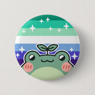 Gay MLM LGBT Pride Flag Frosch Button