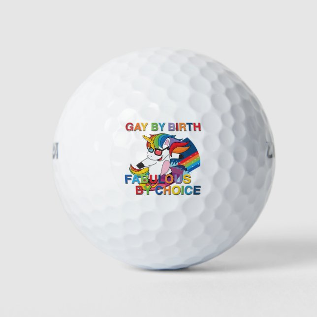 Gay nach Geburt, nach Wahl köstlich, LGBT, Geschen Golfball (Vorderseite)