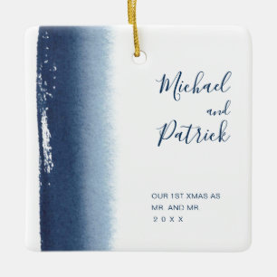 Gay Newlywed Our First Christmas Married Keramikornament