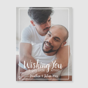 Gay Olde Weihnachten LGBTQ Urlaub Magnetkarte