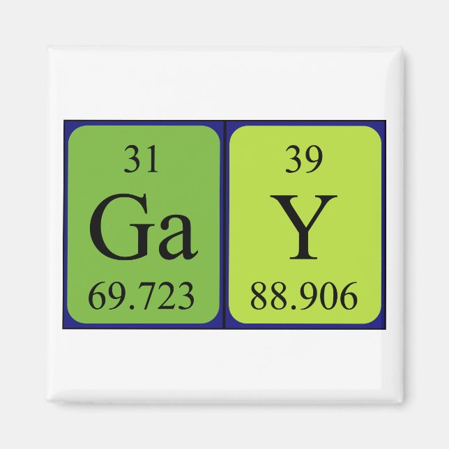 Gay Periodenmagnet Magnet (Vorne)