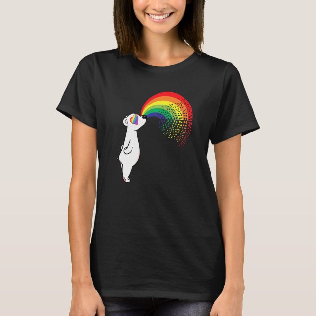 Gay Polar Bear Lgbtq Stuff für Teens Regenbogenohr T-Shirt (Vorderseite)