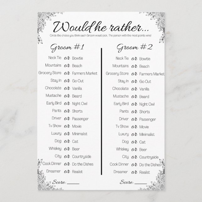 Gay Polterabend Game, würde er lieber Einladung (Vorderseite)