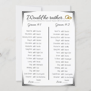 Gay Polterabend Game, würde er lieber Einladung