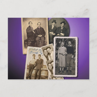 Gay post cards with handsome vintage porträts postkarte