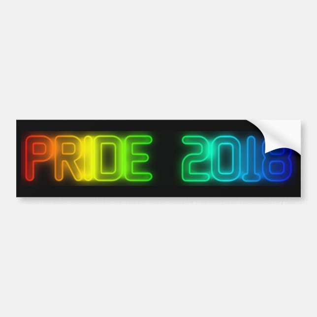 Gay Pride 2018 Rainbow Flag LGBT Typografie Autoaufkleber (Vorne)