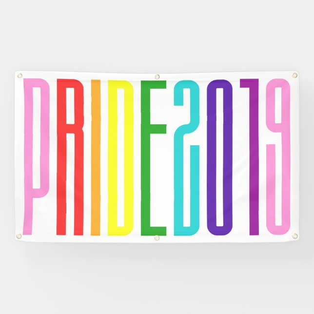 Gay Pride 2019 Party LGBT Rainbow Flag Colors Banner (Horizontal)