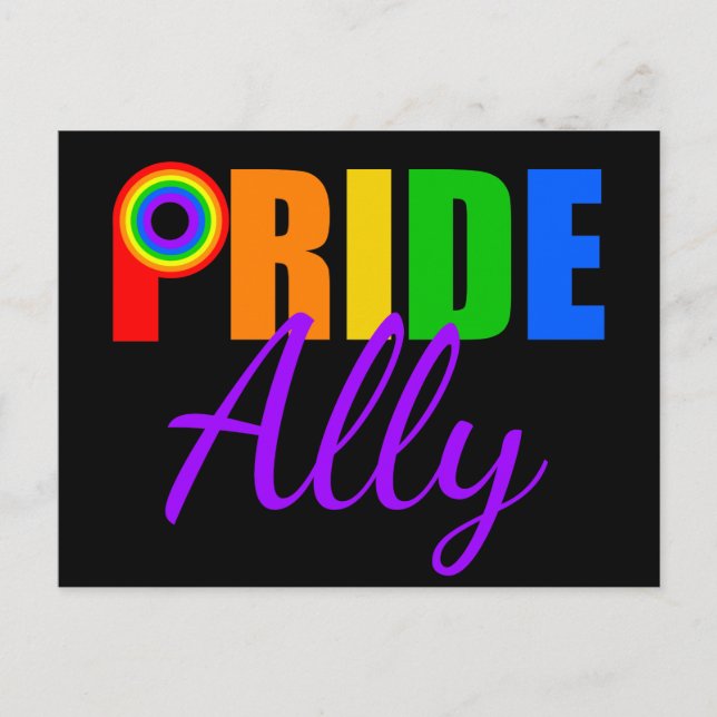 Gay Pride Ally LGBTQ Rainbow Alliance Postkarte (Vorderseite)