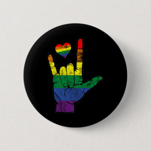 Gay Pride ASL Sign Languages LGBT Tägliche Aufmerk Button