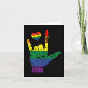 Gay Pride ASL Sign Languages LGBT Tägliche Aufmerk Karte