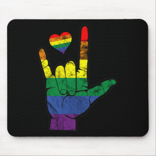 Gay Pride ASL Sign Languages LGBT Tägliche Aufmerk Mousepad