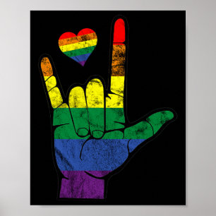 Gay Pride ASL Sign Languages LGBT Tägliche Aufmerk Poster