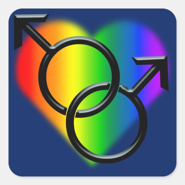 Gay Pride Aufkleber Männer Gay Pride Regenbogenauf (Vorderseite)