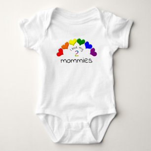 Gay Pride Baby I Liebe meine 2 Mommies Rainbow Hea Strampler