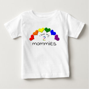 Gay Pride Baby I Liebe meine 2 Mommies Rainbow Hea T-shirt