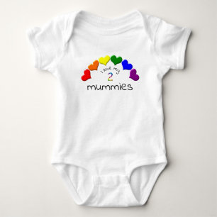 Gay Pride Baby I Liebe meine 2 Mummies Rainbow Hea Strampler