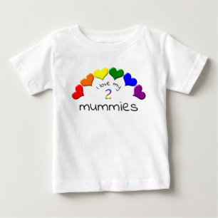 Gay Pride Baby I Liebe meine 2 Mummies Rainbow Hea T-shirt